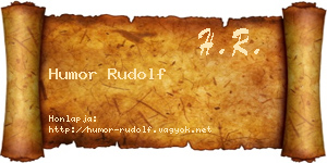 Humor Rudolf névjegykártya
